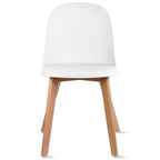 Silla auxiliar de comedor sin brazos, negra/gris/blanca, de plástico y madera, juego de 2