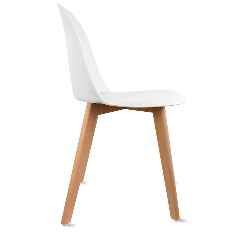 Silla auxiliar de comedor sin brazos, negra/gris/blanca, de plástico y madera, juego de 2