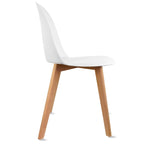 Silla auxiliar de comedor sin brazos, negra/gris/blanca, de plástico y madera, juego de 2