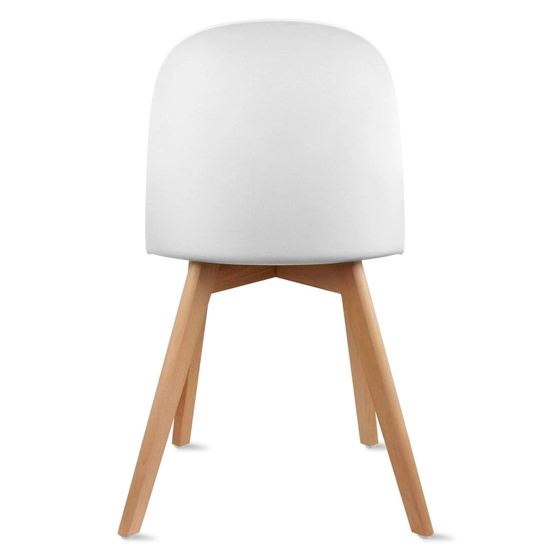 Silla auxiliar de comedor sin brazos, negra/gris/blanca, de plástico y madera, juego de 2