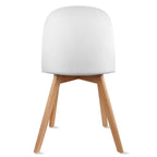 Silla auxiliar de comedor sin brazos, negra/gris/blanca, de plástico y madera, juego de 2