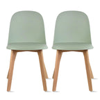 Silla auxiliar de comedor sin brazos, negra/gris/blanca, de plástico y madera, juego de 2