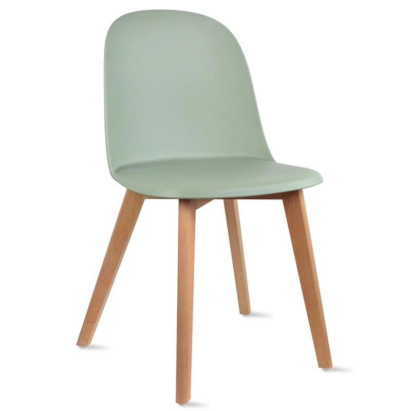 Silla auxiliar de comedor sin brazos, negra/gris/blanca, de plástico y madera, juego de 2