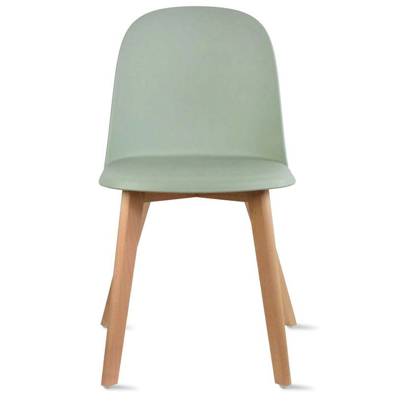 Silla auxiliar de comedor sin brazos, negra/gris/blanca, de plástico y madera, juego de 2