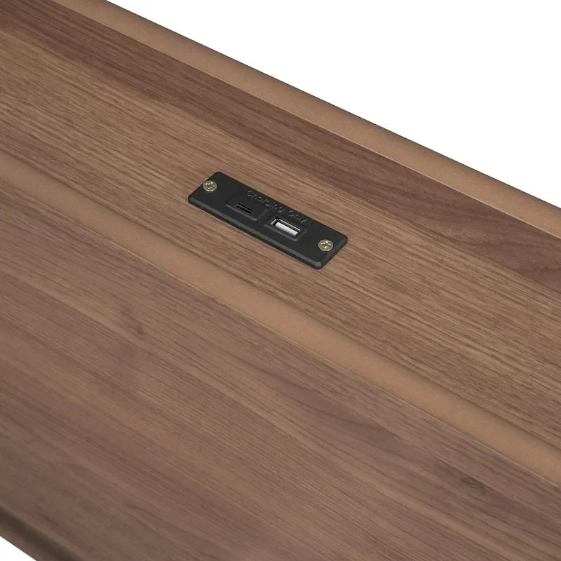 Marco de cama tipo plataforma individual con puertos USB