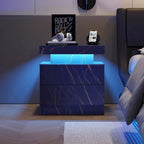 Mesita de Noche con LED Multicolor (Gris/Azul/Negro/Rosa/Blanco) y 2 Cajones – Un Solo Uso