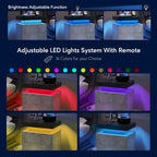 Mesita de Noche con LED Multicolor (Gris/Azul/Negro/Rosa/Blanco) y 2 Cajones – Un Solo Uso