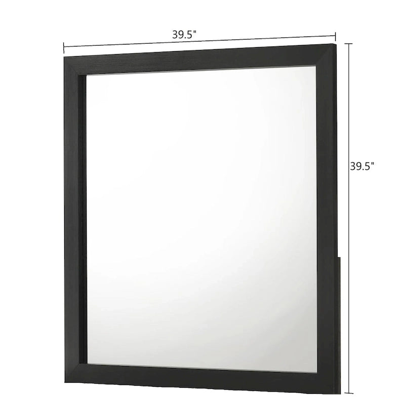 Juego de dormitorio Pedro de 3 piezas con panel tapizado en terciopelo negro