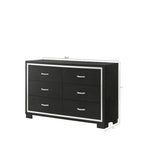 Juego de dormitorio Pedro de 3 piezas con panel tapizado en terciopelo negro