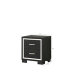 Juego de dormitorio Pedro de 3 piezas con panel tapizado en terciopelo negro