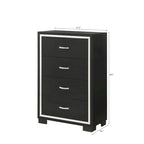 Juego de dormitorio Pedro de 3 piezas con panel tapizado en terciopelo negro
