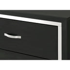 Juego de dormitorio Pedro de 3 piezas con panel tapizado en terciopelo negro