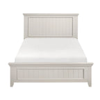 Juego de dormitorio de 3 piezas con acabado blanco clásico: cama y dos mesitas de noche