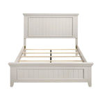 Juego de dormitorio de 3 piezas con acabado blanco clásico: cama y dos mesitas de noche