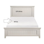 Juego de dormitorio de 3 piezas con acabado blanco clásico: cama y dos mesitas de noche