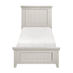 Juego de dormitorio de 3 piezas con acabado blanco clásico: cama y dos mesitas de noche