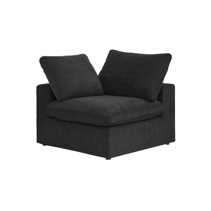 Sofá seccional modular en forma de L negro / caqui / gris / blanco con otomana de almacenamiento, 2 plazas