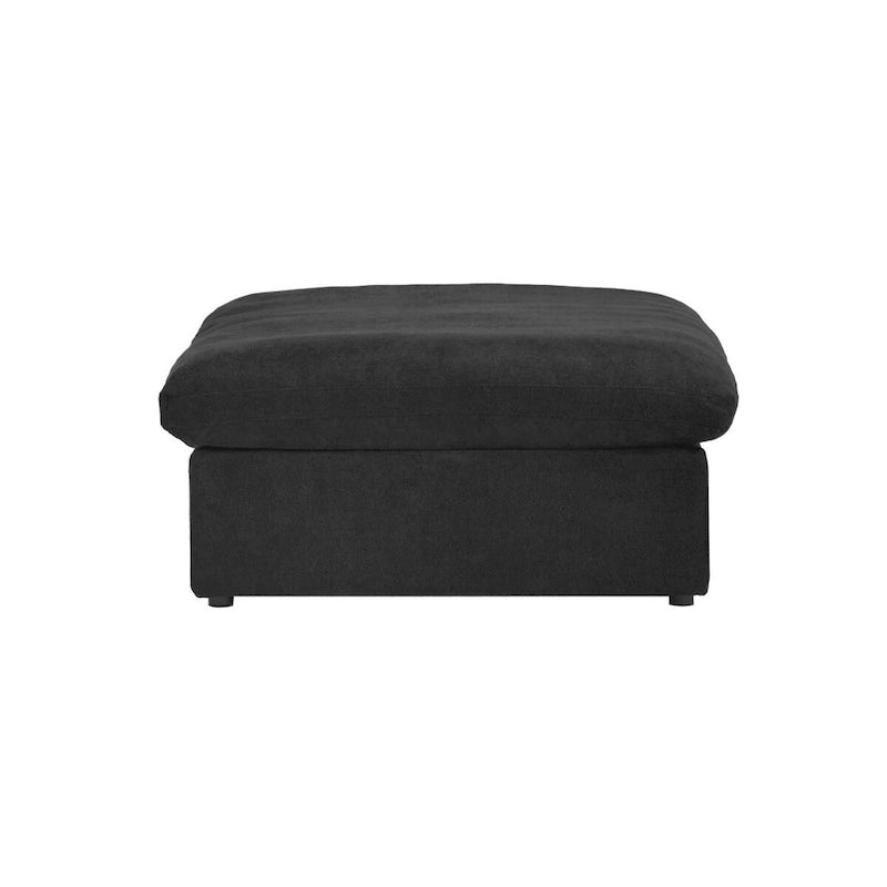 Sofá seccional modular en forma de L negro / caqui / gris / blanco con otomana de almacenamiento, 2 plazas