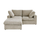 Sofá seccional modular en forma de L negro / caqui / gris / blanco con otomana de almacenamiento, 2 plazas