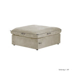 Sofá seccional modular en forma de L negro / caqui / gris / blanco con otomana de almacenamiento, 2 plazas