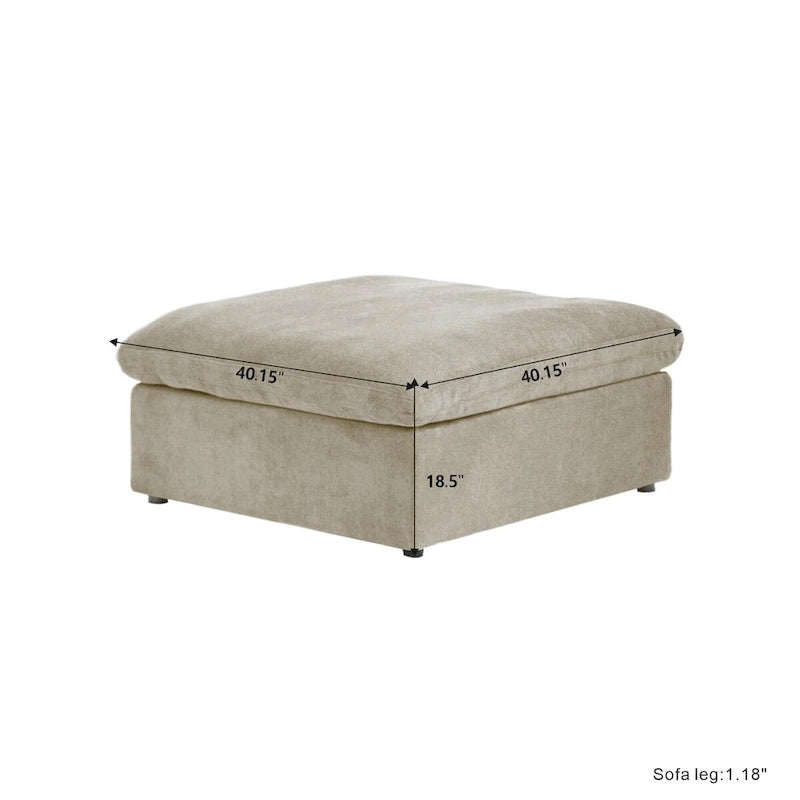 Sofá seccional modular en forma de L negro / caqui / gris / blanco con otomana de almacenamiento, 2 plazas