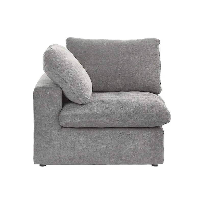 Sofá seccional modular en forma de L negro / caqui / gris / blanco con otomana de almacenamiento, 2 plazas