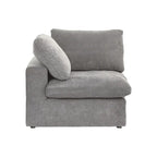 Sofá seccional modular en forma de L negro / caqui / gris / blanco con otomana de almacenamiento, 2 plazas