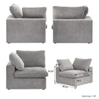 Sofá seccional modular en forma de L negro / caqui / gris / blanco con otomana de almacenamiento, 2 plazas