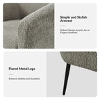 Sillón con base de metal, chenilla, juego de 2 – Gris / Negro / Amarillo / Marfil / Óxido