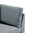 Sofá esquinero modular gris y marrón, asiento individual