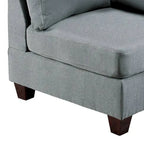Sofá esquinero modular gris y marrón, asiento individual