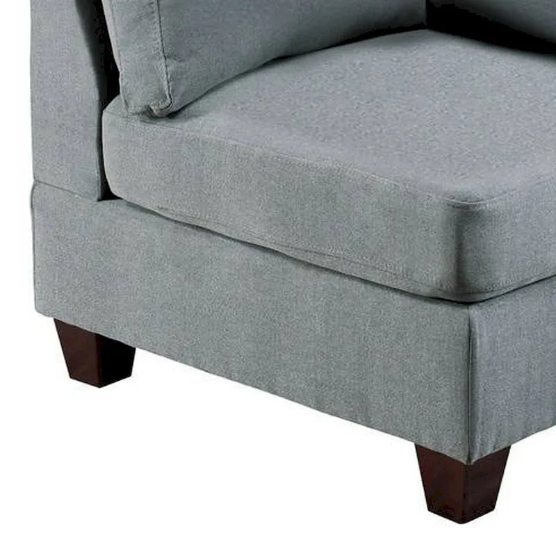 Sofá esquinero modular gris y marrón, asiento individual