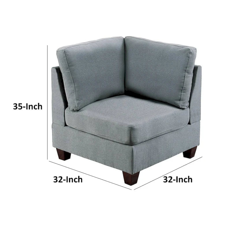 Sofá esquinero modular gris y marrón, asiento individual