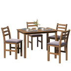 Juegos de pub de 5 piezas, elegante juego de mesa de comedor con 4 sillas tapizadas