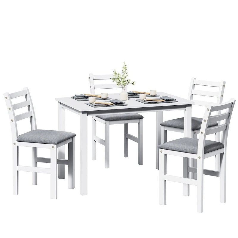 Juegos de pub de 5 piezas, elegante juego de mesa de comedor con 4 sillas tapizadas