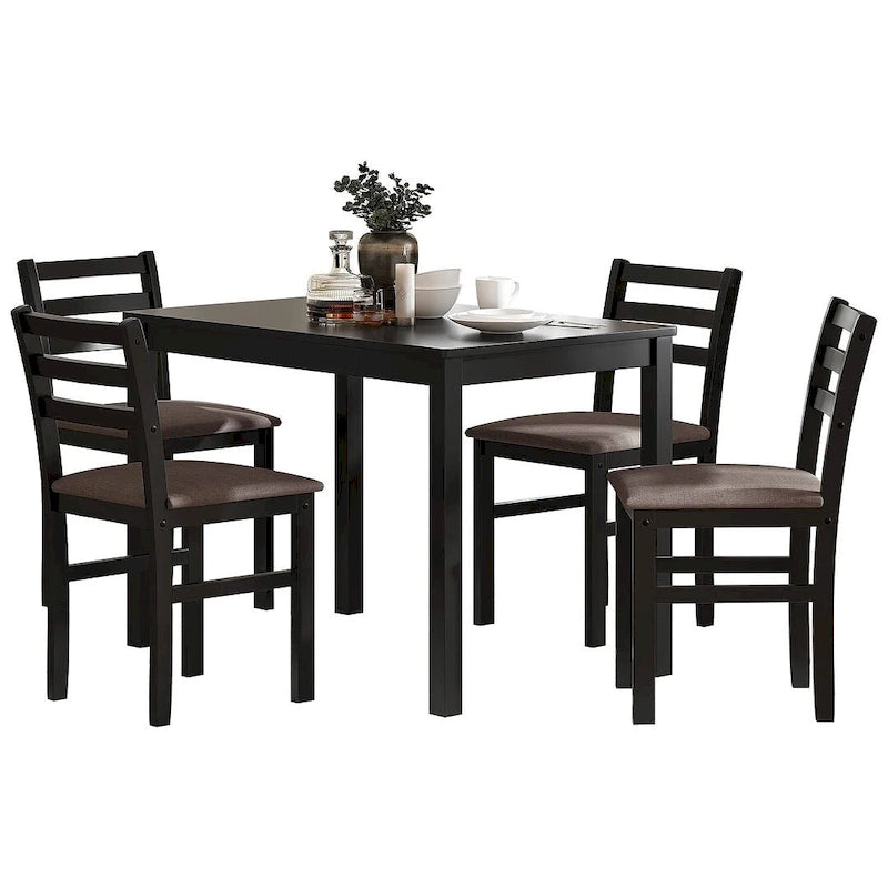 Juegos de pub de 5 piezas, elegante juego de mesa de comedor con 4 sillas tapizadas