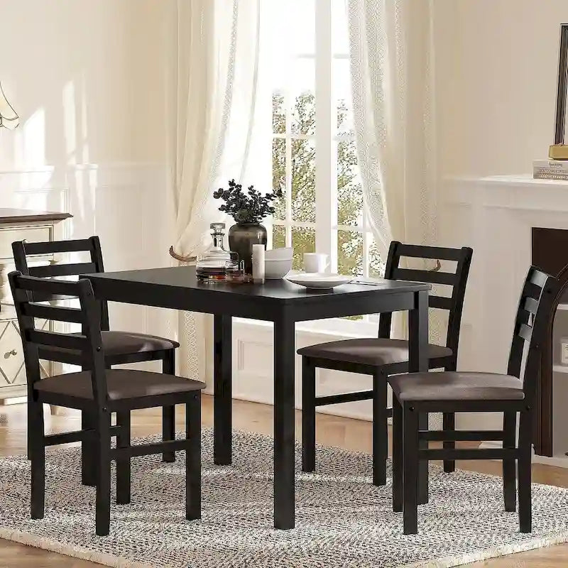 Juegos de pub de 5 piezas, elegante juego de mesa de comedor con 4 sillas tapizadas