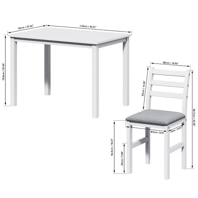 Juegos de pub de 5 piezas, elegante juego de mesa de comedor con 4 sillas tapizadas
