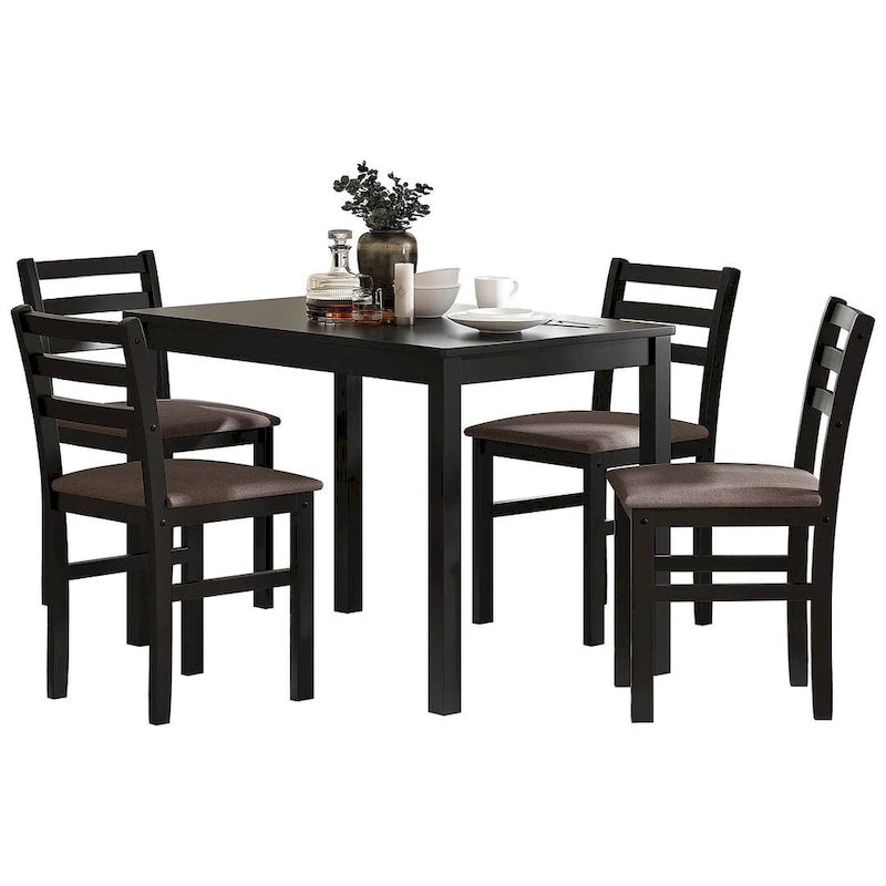 Juegos de pub de 5 piezas, elegante juego de mesa de comedor con 4 sillas tapizadas