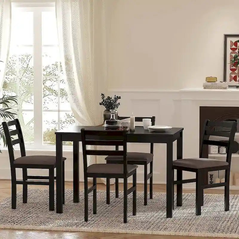 Juegos de pub de 5 piezas, elegante juego de mesa de comedor con 4 sillas tapizadas