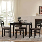 Juegos de pub de 5 piezas, elegante juego de mesa de comedor con 4 sillas tapizadas