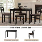 Juegos de pub de 5 piezas, elegante juego de mesa de comedor con 4 sillas tapizadas