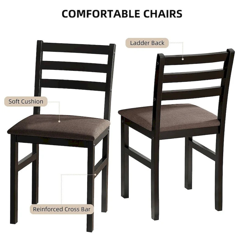 Juegos de pub de 5 piezas, elegante juego de mesa de comedor con 4 sillas tapizadas