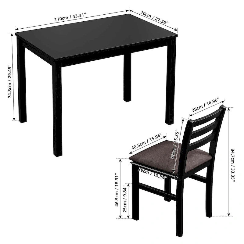 Juegos de pub de 5 piezas, elegante juego de mesa de comedor con 4 sillas tapizadas