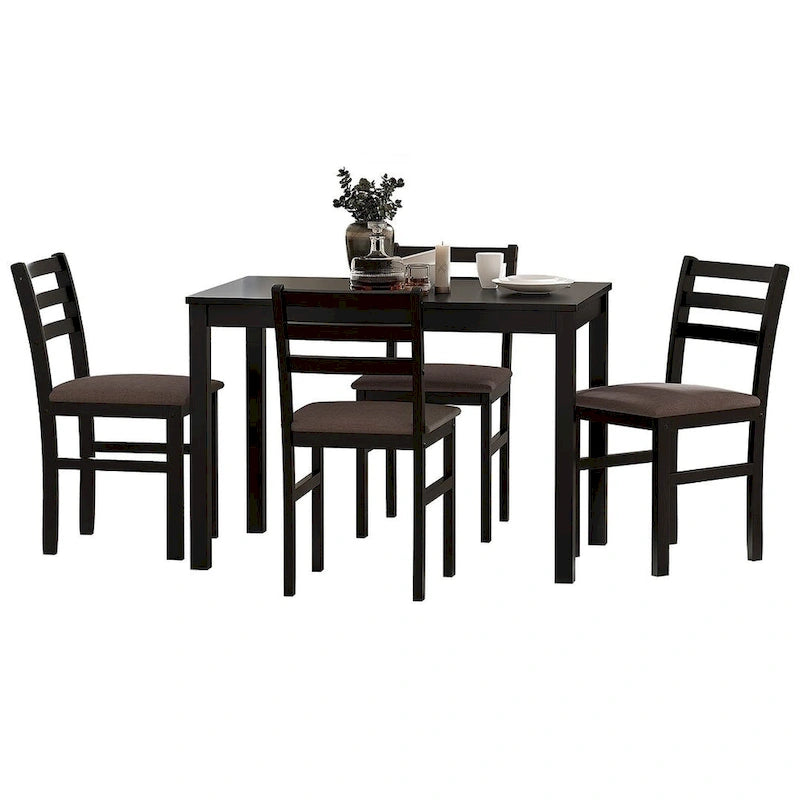 Juegos de pub de 5 piezas, elegante juego de mesa de comedor con 4 sillas tapizadas