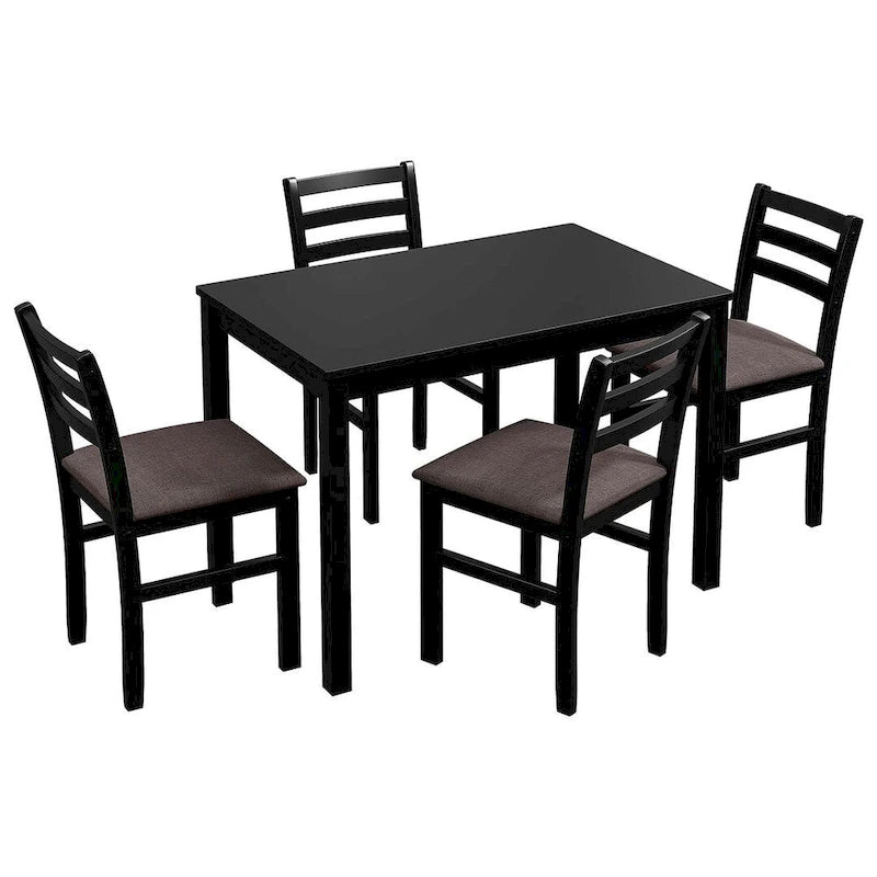 Juegos de pub de 5 piezas, elegante juego de mesa de comedor con 4 sillas tapizadas