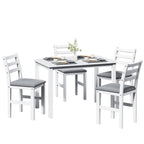 Juegos de pub de 5 piezas, elegante juego de mesa de comedor con 4 sillas tapizadas
