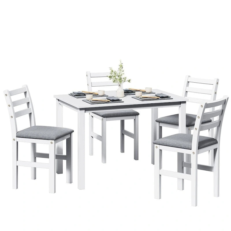 Juegos de pub de 5 piezas, elegante juego de mesa de comedor con 4 sillas tapizadas