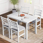 Juegos de pub de 5 piezas, elegante juego de mesa de comedor con 4 sillas tapizadas