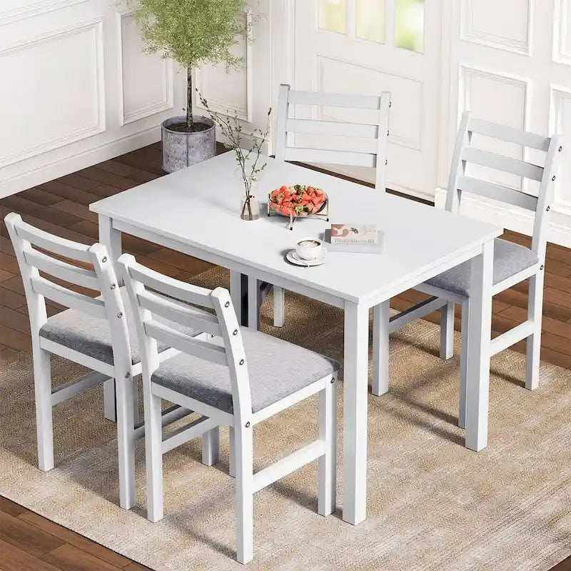 Juegos de pub de 5 piezas, elegante juego de mesa de comedor con 4 sillas tapizadas